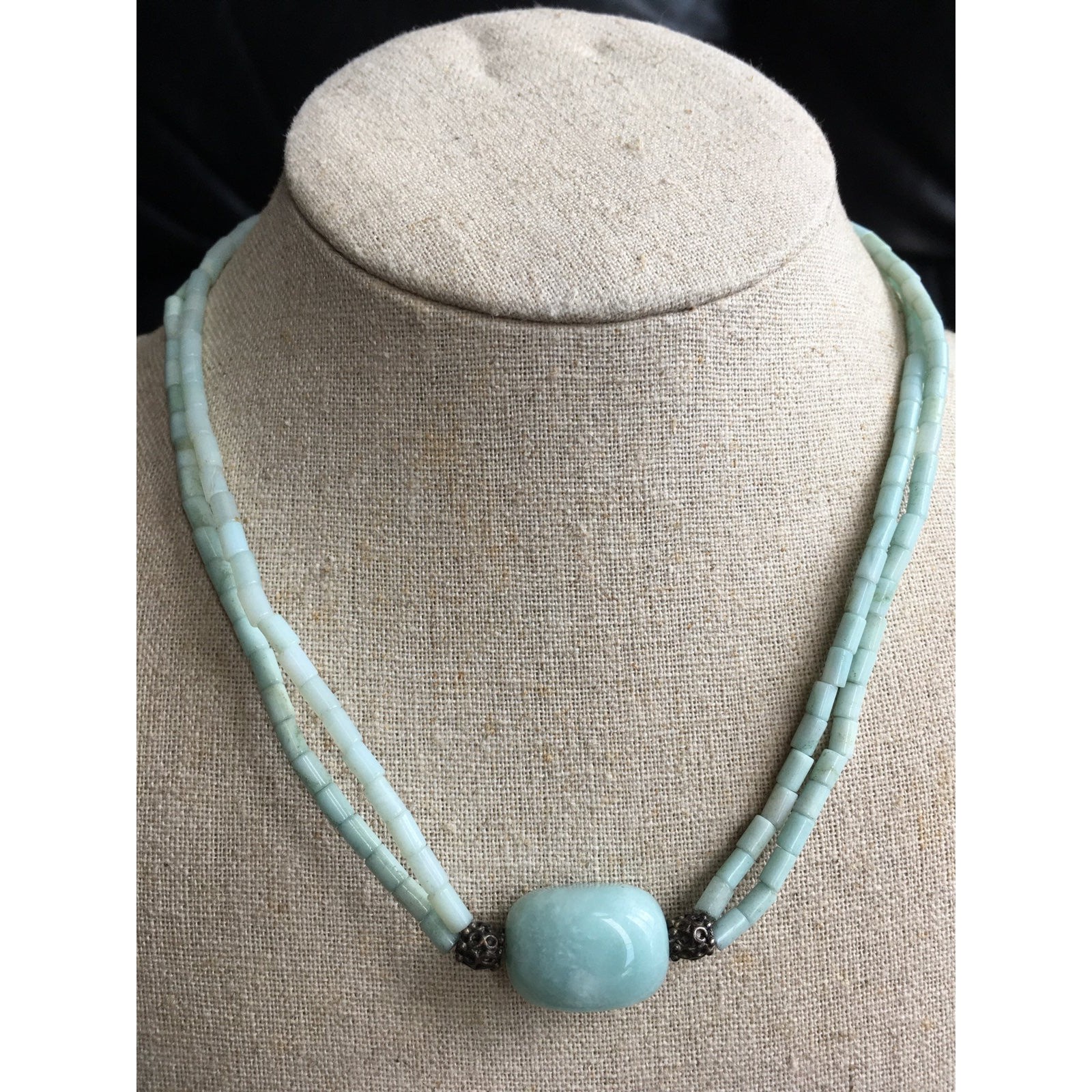 925 Sterling Silver Natural Aquamarine Necklace 185 65$